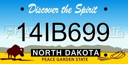 14IB699 North Dakota License Plate