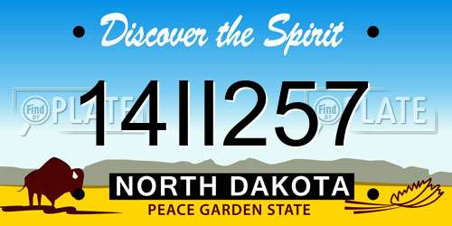 14II257 North Dakota License Plate