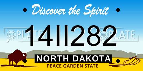 14II282 North Dakota License Plate