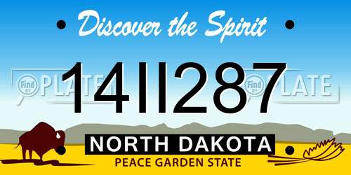 14II287 North Dakota License Plate