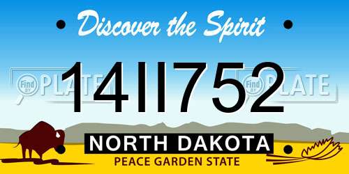14II752 North Dakota License Plate