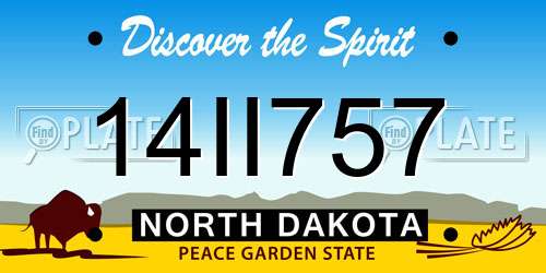 14II757 North Dakota License Plate