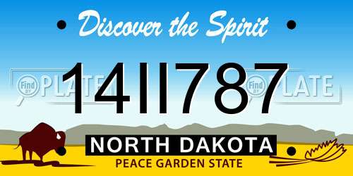 14II787 North Dakota License Plate