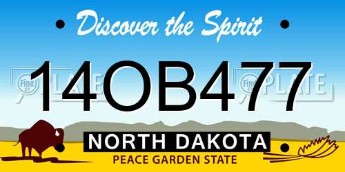 14OB477 North Dakota License Plate