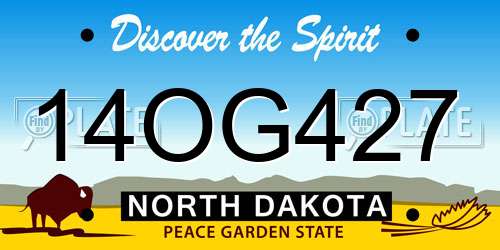 14OG427 North Dakota License Plate
