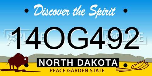 14OG492 North Dakota License Plate