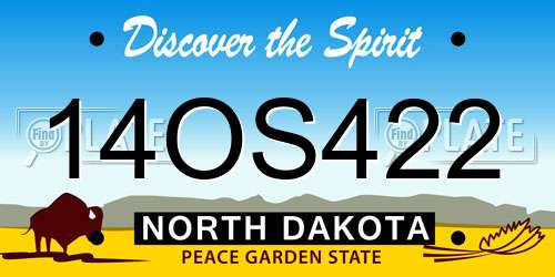 14OS422 North Dakota License Plate