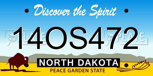 14OS472 North Dakota License Plate