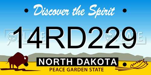 14RD229 North Dakota License Plate