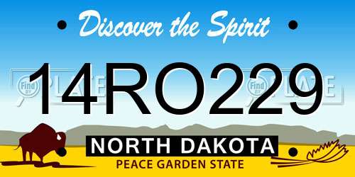 14RO229 North Dakota License Plate