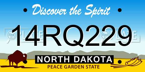 14RQ229 North Dakota License Plate
