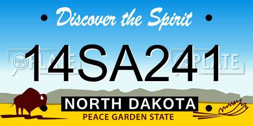 14SA241 North Dakota License Plate