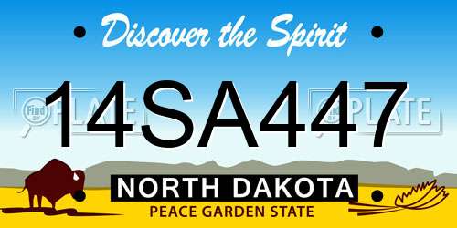 14SA447 North Dakota License Plate