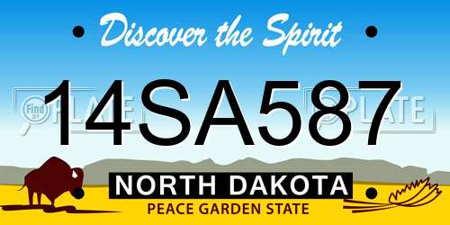 14SA587 North Dakota License Plate