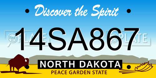 14SA867 North Dakota License Plate