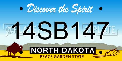 14SB147 North Dakota License Plate