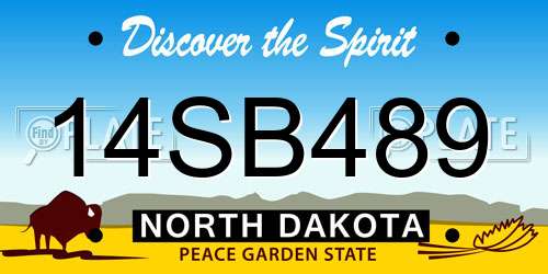 14SB489 North Dakota License Plate