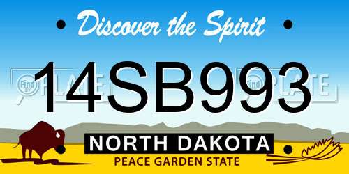 14SB993 North Dakota License Plate