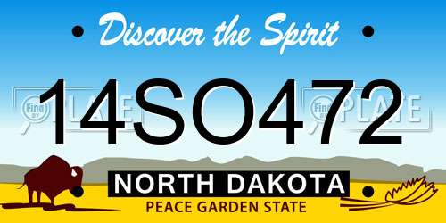 14SO472 North Dakota License Plate