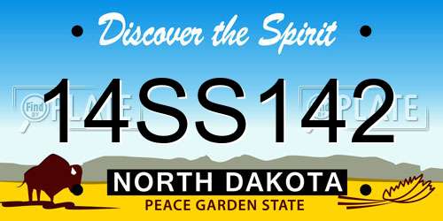 14SS142 North Dakota License Plate