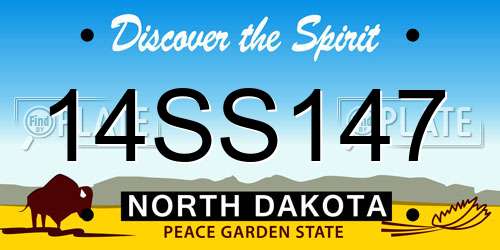 14SS147 North Dakota License Plate