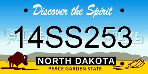14SS253 North Dakota License Plate