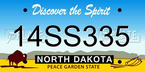 14SS335 North Dakota License Plate