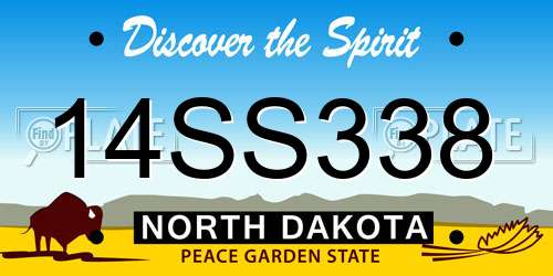 14SS338 North Dakota License Plate