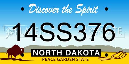 14SS376 North Dakota License Plate