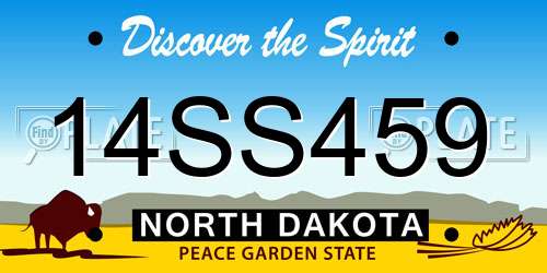 14SS459 North Dakota License Plate