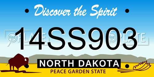 14SS903 North Dakota License Plate