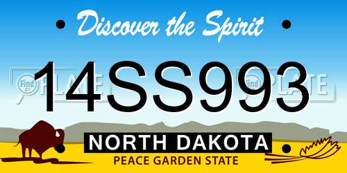 14SS993 North Dakota License Plate