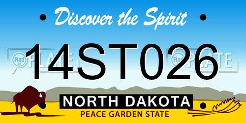 14ST026 North Dakota License Plate