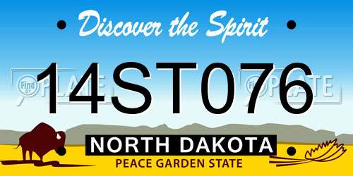 14ST076 North Dakota License Plate
