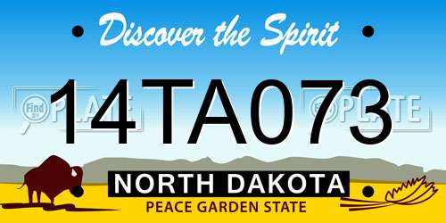 14TA073 North Dakota License Plate