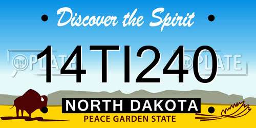 14TI240 North Dakota License Plate