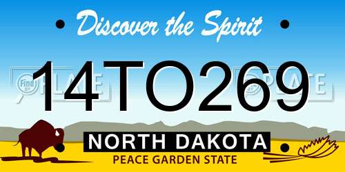 14TO269 North Dakota License Plate