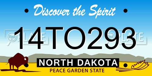14TO293 North Dakota License Plate