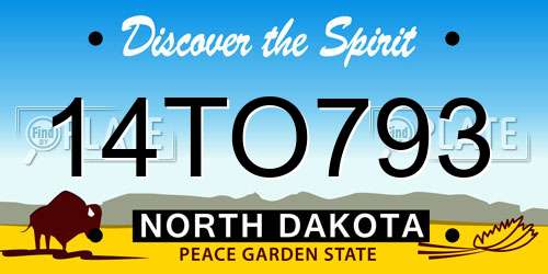 14TO793 North Dakota License Plate