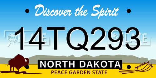 14TQ293 North Dakota License Plate