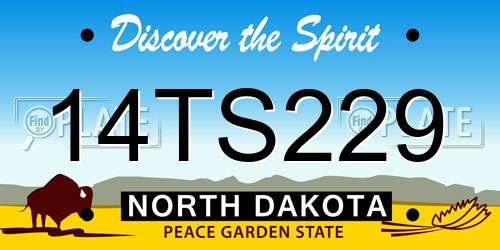 14TS229 North Dakota License Plate