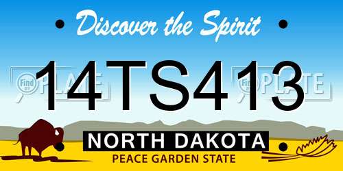 14TS413 North Dakota License Plate