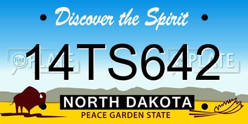 14TS642 North Dakota License Plate