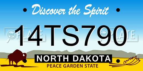 14TS790 North Dakota License Plate