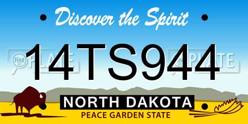14TS944 North Dakota License Plate