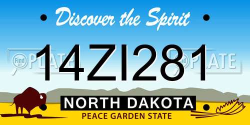 14ZI281 North Dakota License Plate