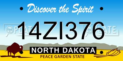 14ZI376 North Dakota License Plate