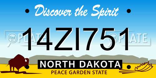 14ZI751 North Dakota License Plate
