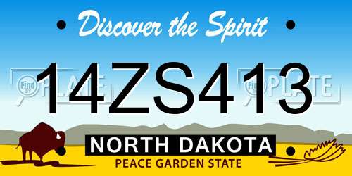 14ZS413 North Dakota License Plate