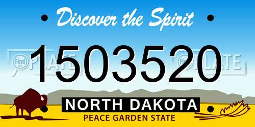 1503520 North Dakota License Plate